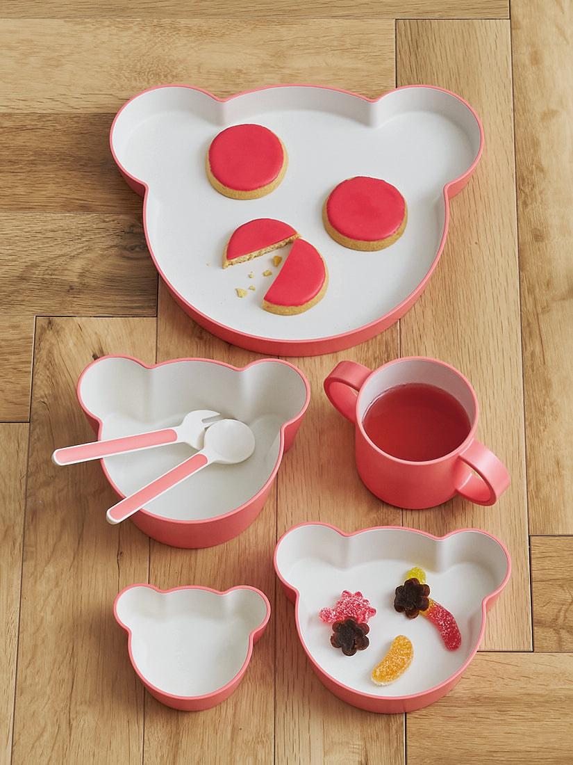 【キッズ】《tak》KIDS DISH gift box bear lucky7 / peach　7点セット