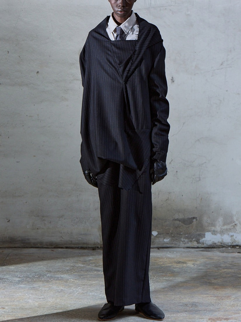 《MOOHONG》SLOPED SHOULDERDRAPED ワンピース