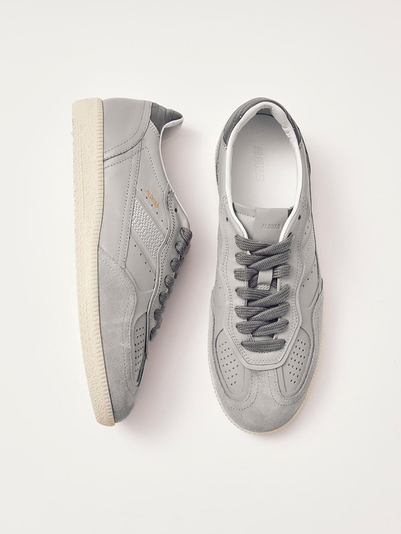 Rife Light Grey Leather Sneakers