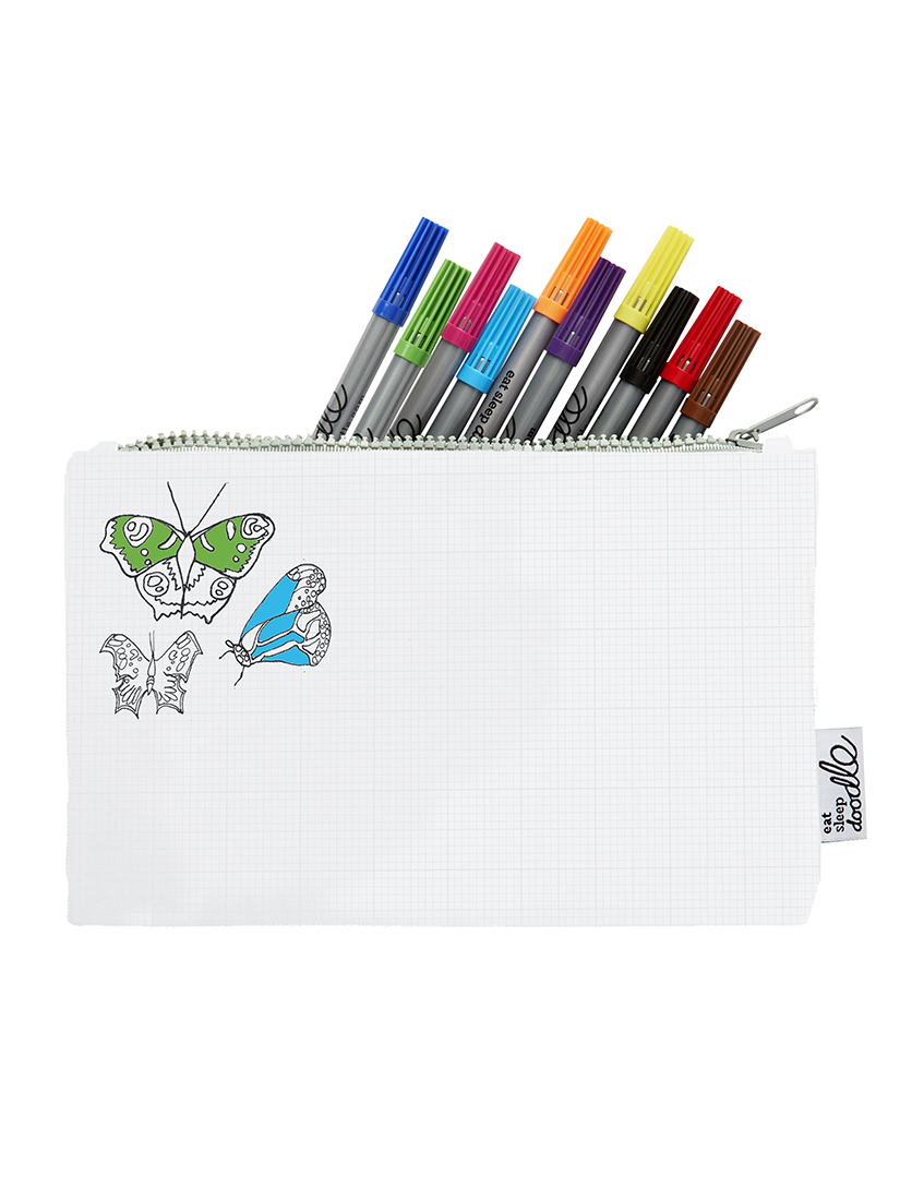 【キッズ】《Eatsleepdoodle》PENCIL CASE 　butterflies