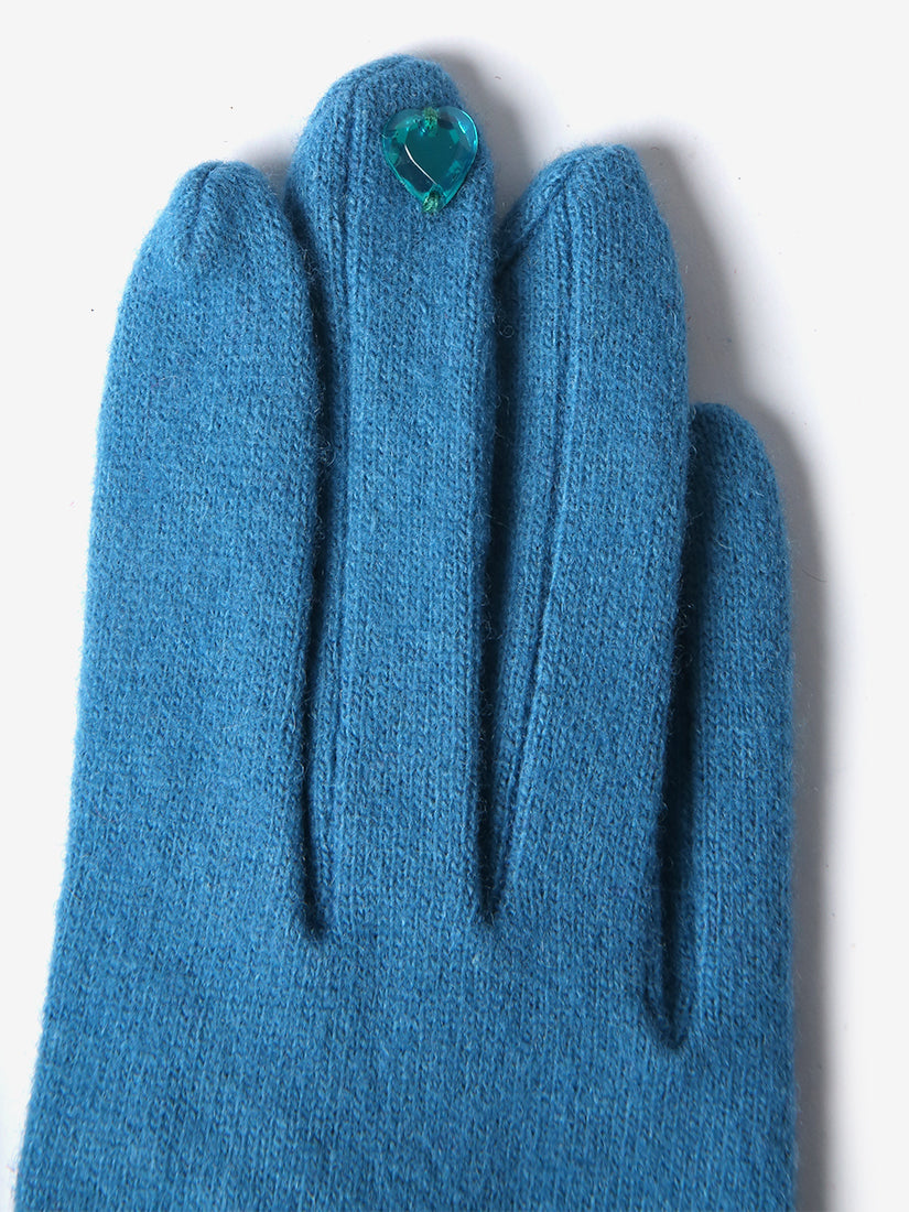 《wool,cube,wool!》パンダグローブ Blue