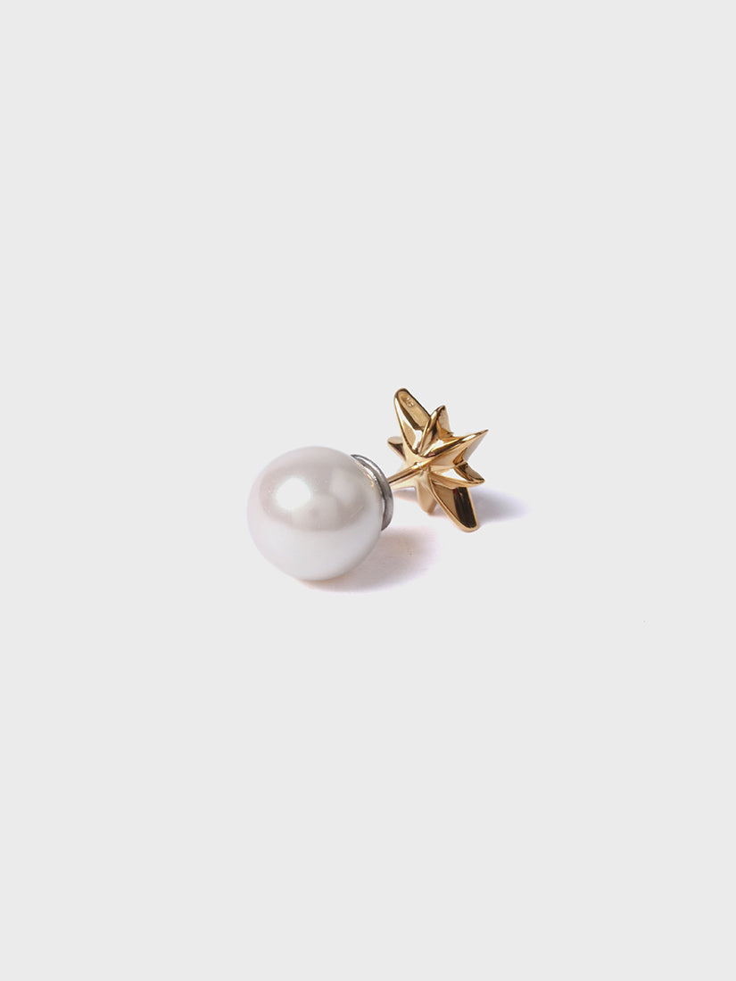 little star ピアス gold / cubic zirconia（片耳用）