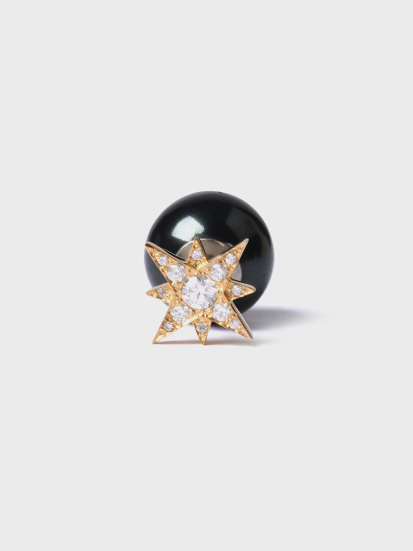 little star ピアス gold / cubic zirconia（片耳用）