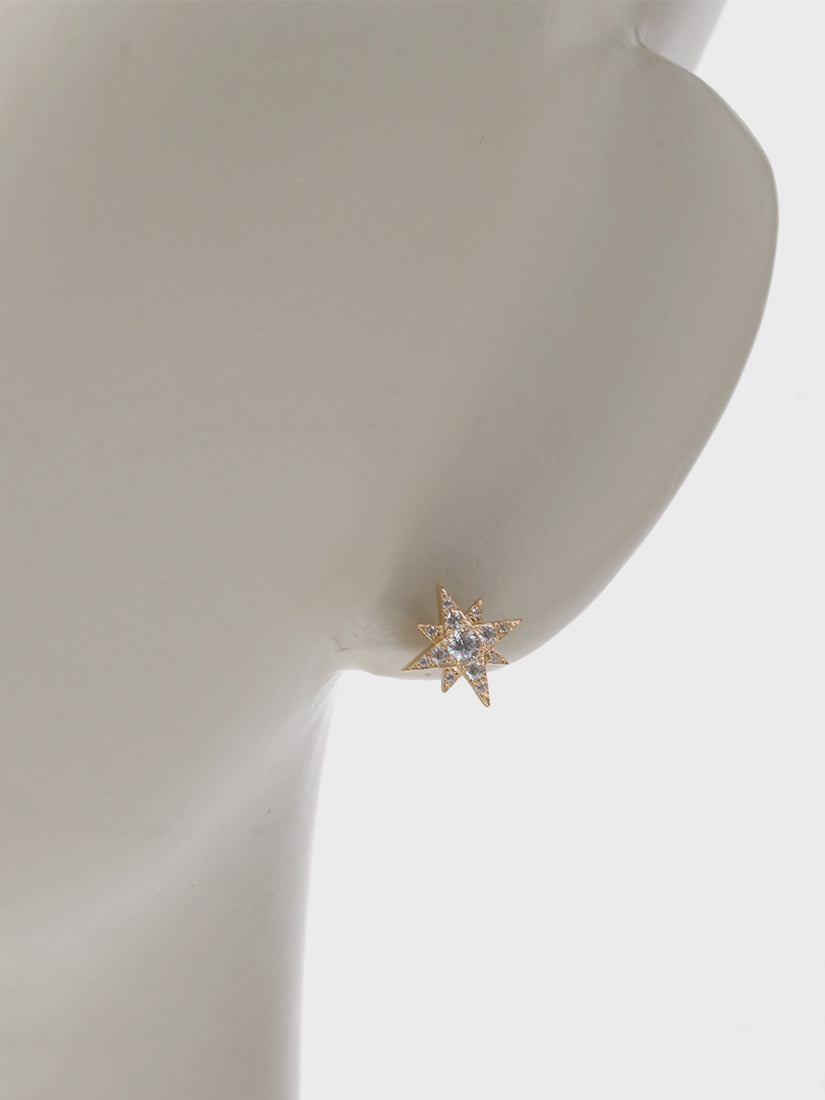 little star ピアス gold / cubic zirconia（片耳用）