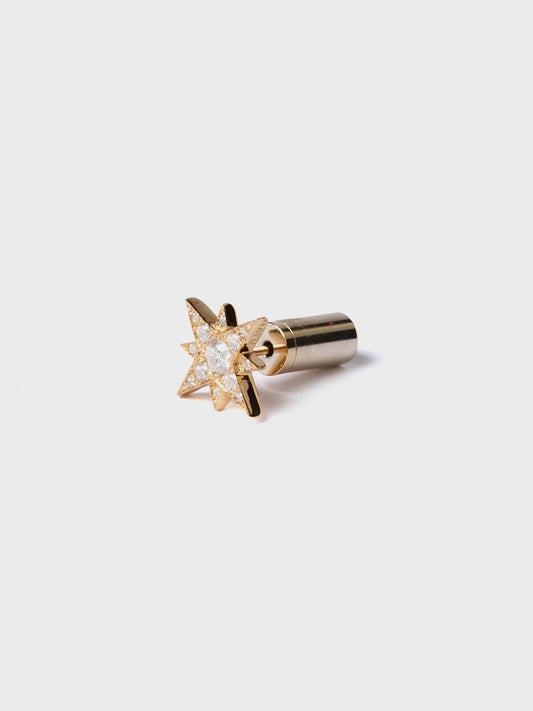 little star ピアス gold / cubic zirconia（片耳用）