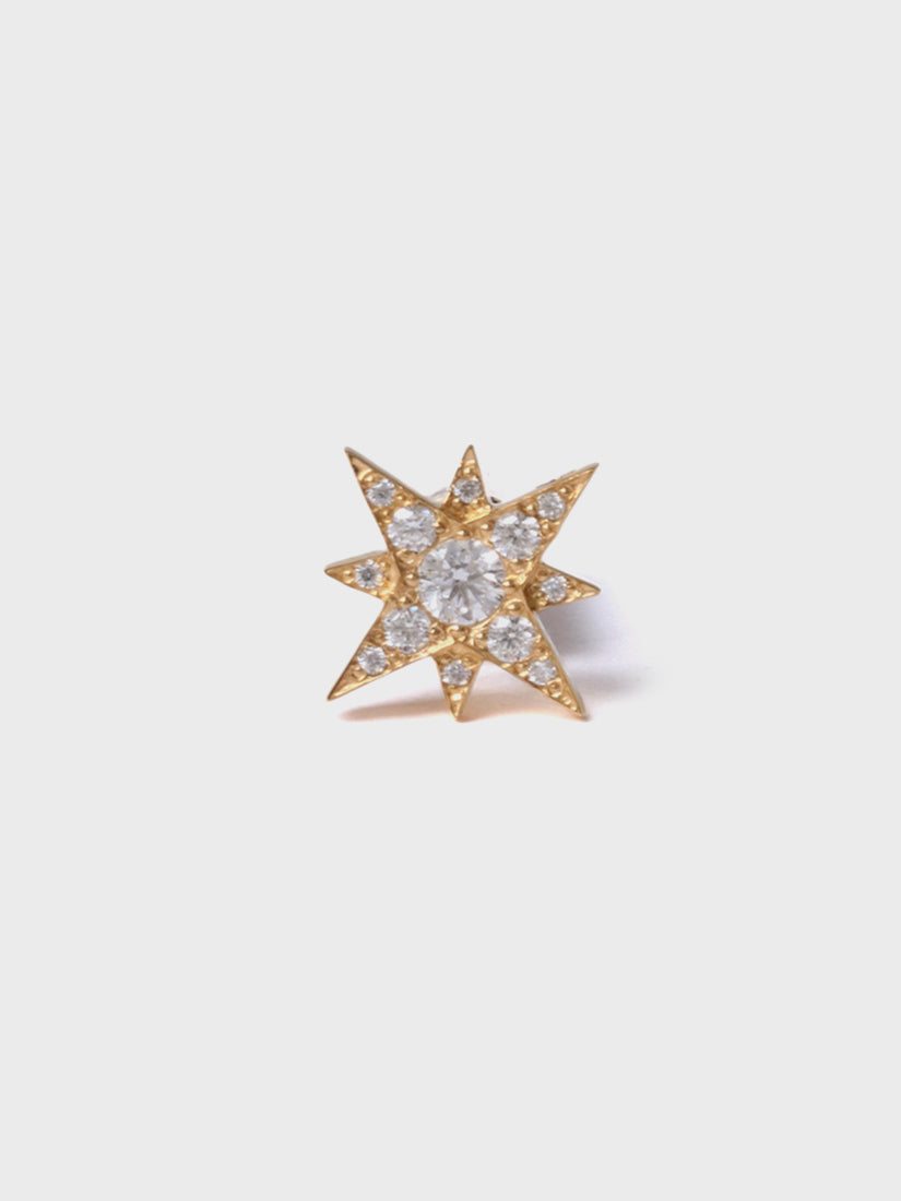 little star ピアス gold / cubic zirconia（片耳用）