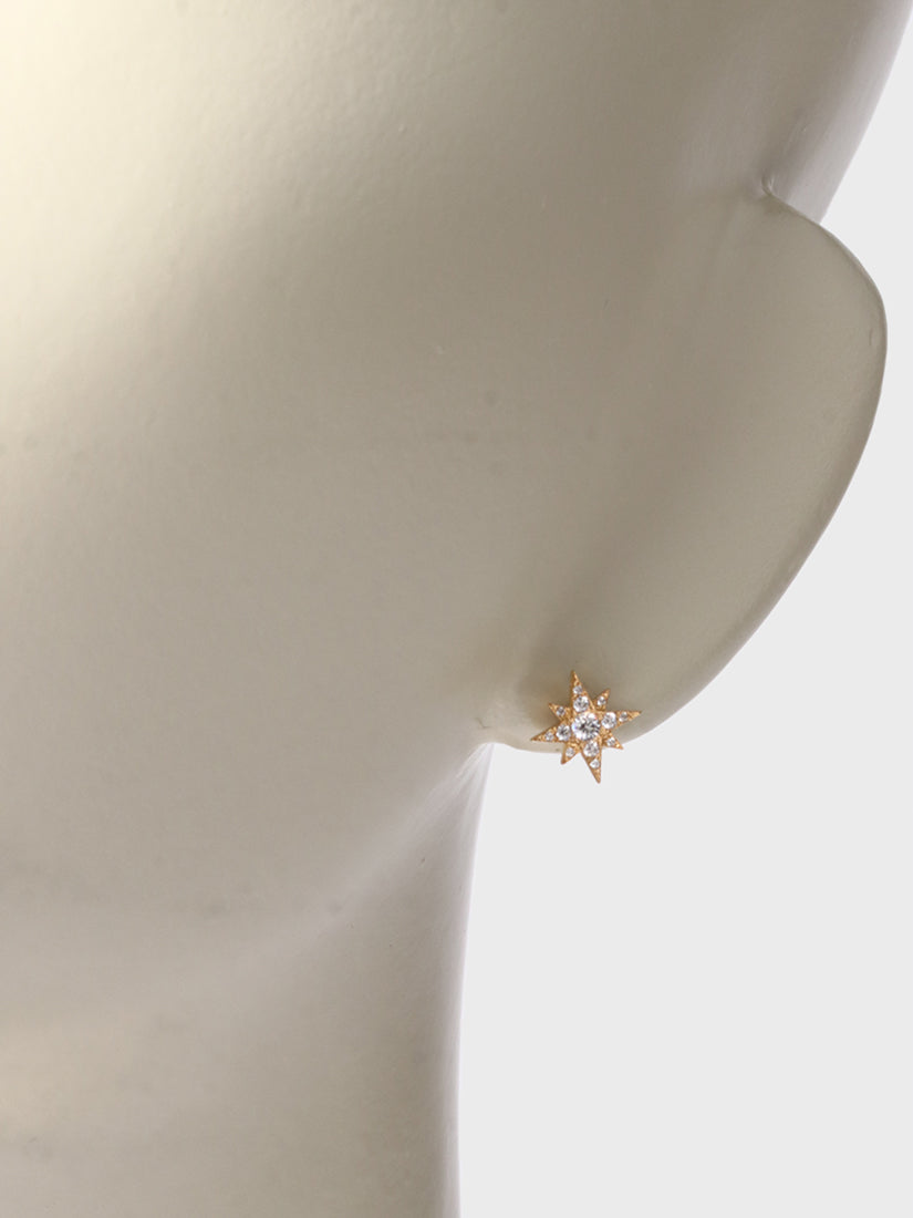 little star ピアス gold / cubic zirconia（片耳用）