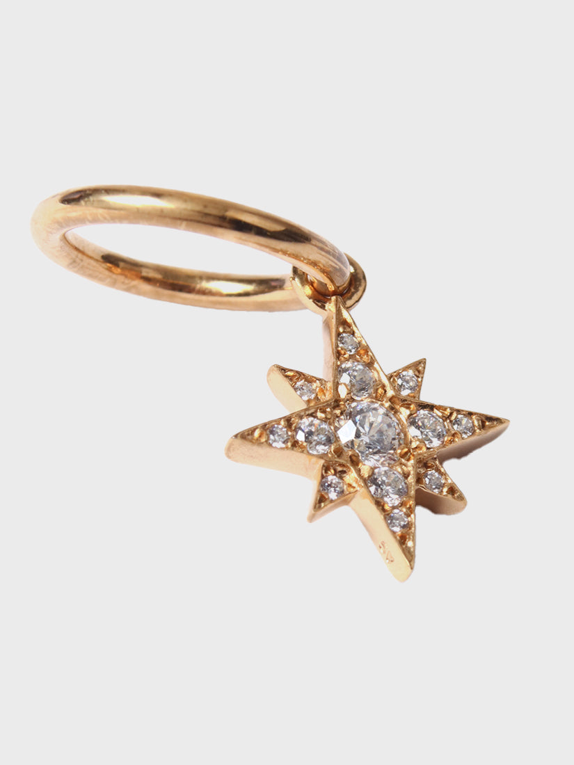 little star チャーム (reversible / gold / cubic zirconia)