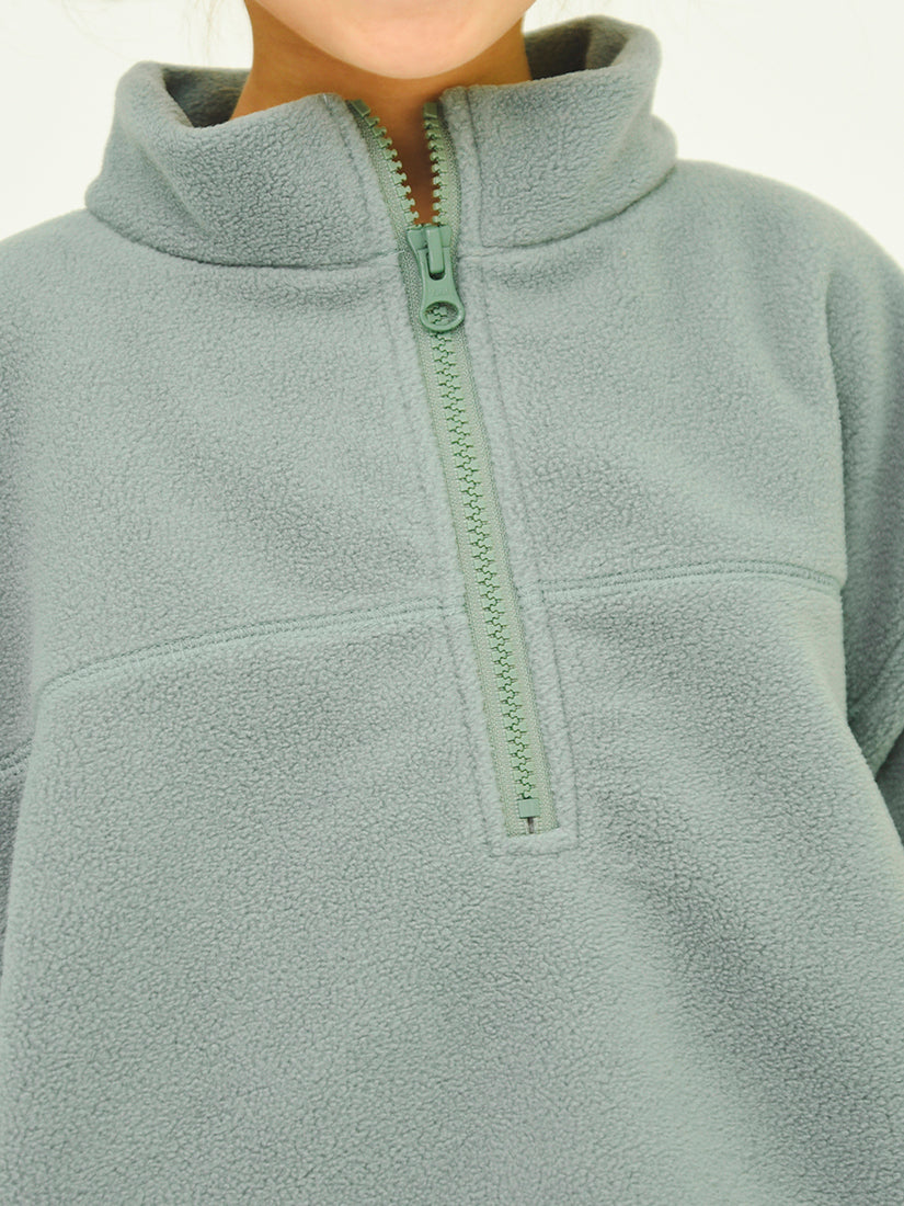 【タイムセール】【キッズ】マイクロフリースHalf ZIP / green