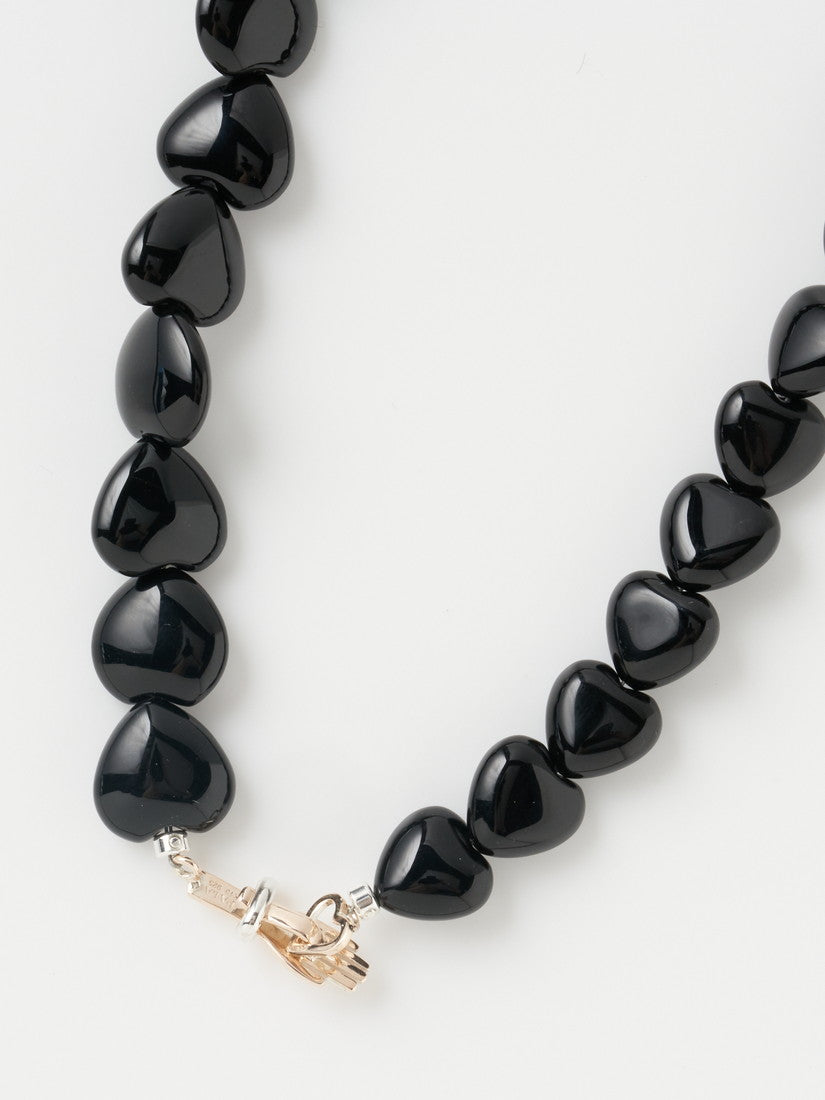 extension necklace onyx heart ネックレス