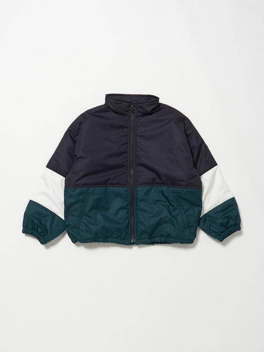 【タイムセール】【キッズ】カラーブロックブルゾン　navy×green