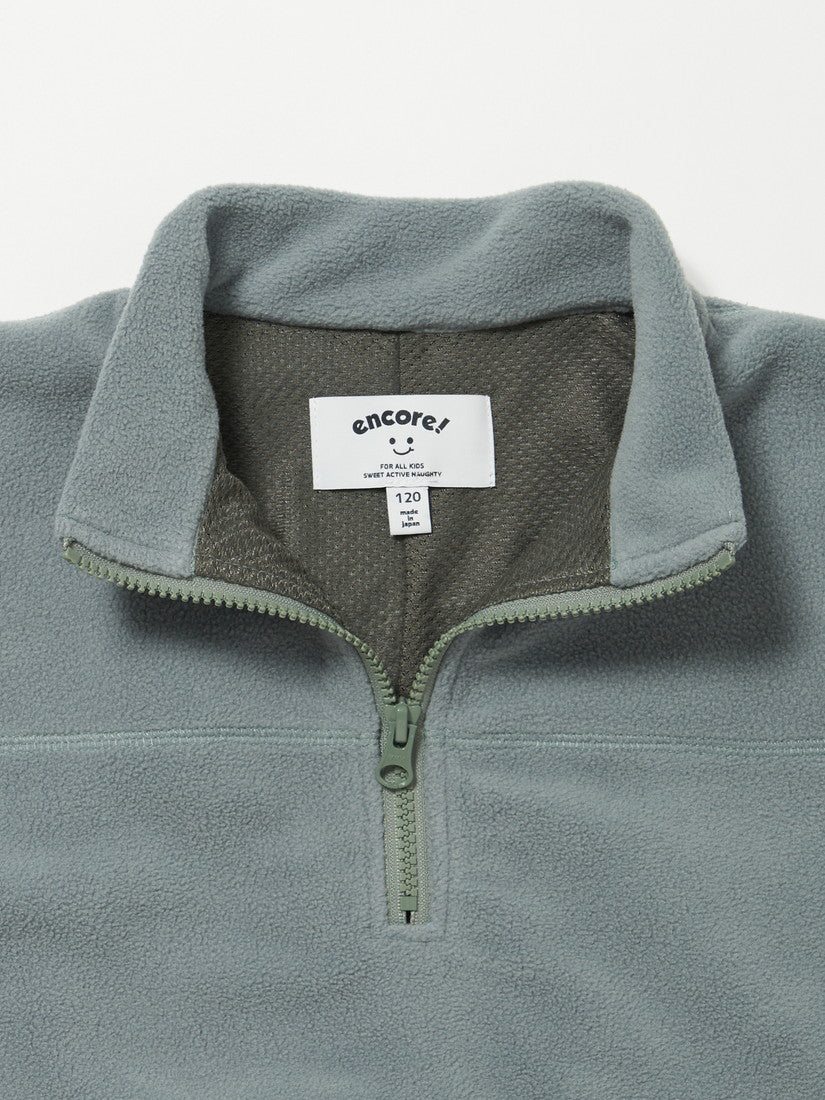 【タイムセール】【キッズ】マイクロフリースHalf ZIP / green