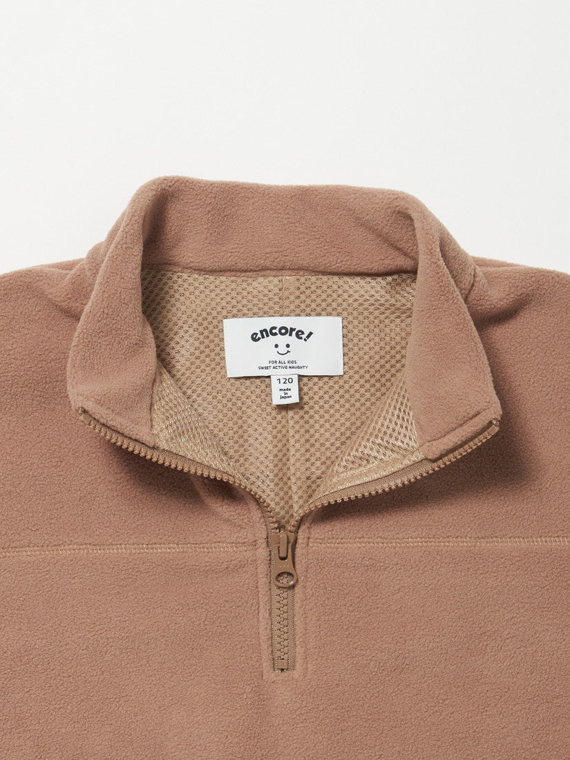 【タイムセール】【キッズ】マイクロフリースHalf ZIP / camel