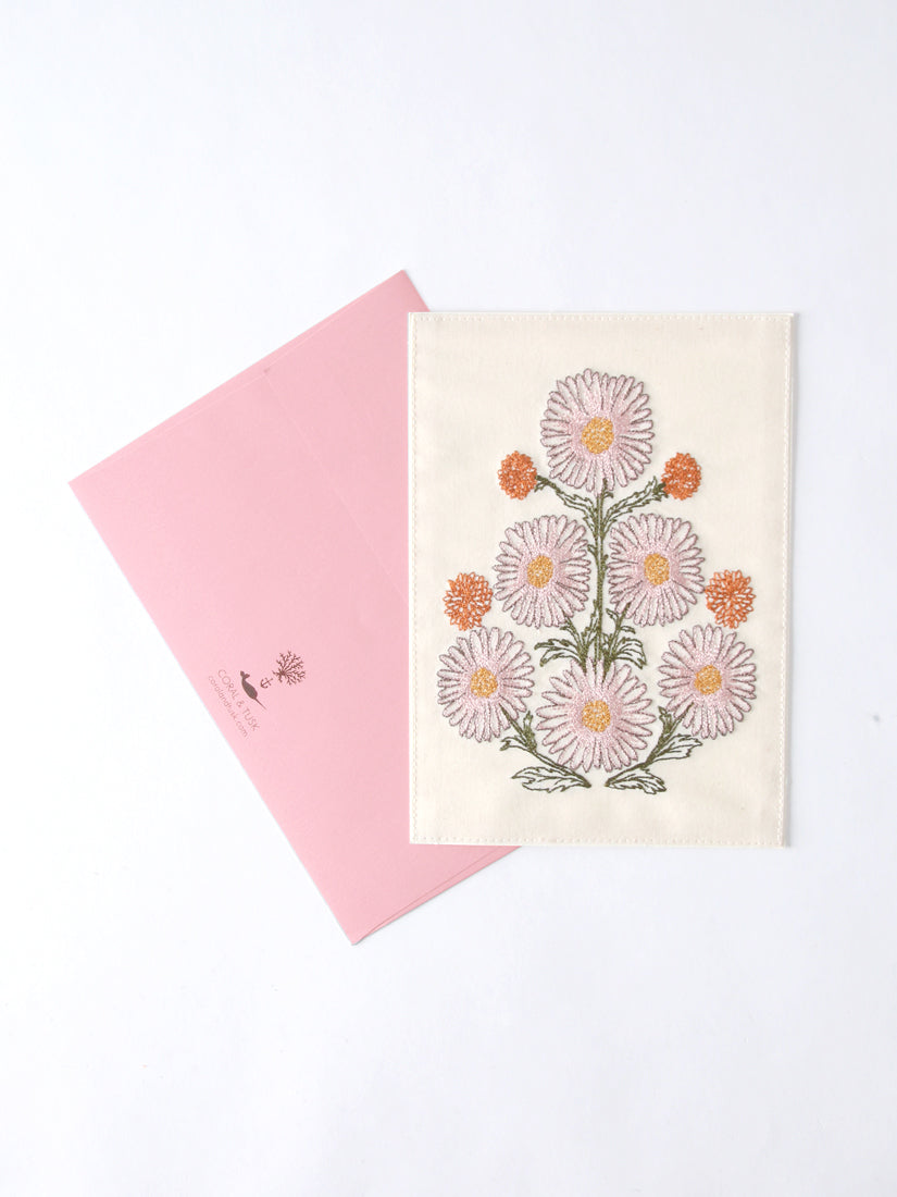 刺繍カード Daisy Bouquet