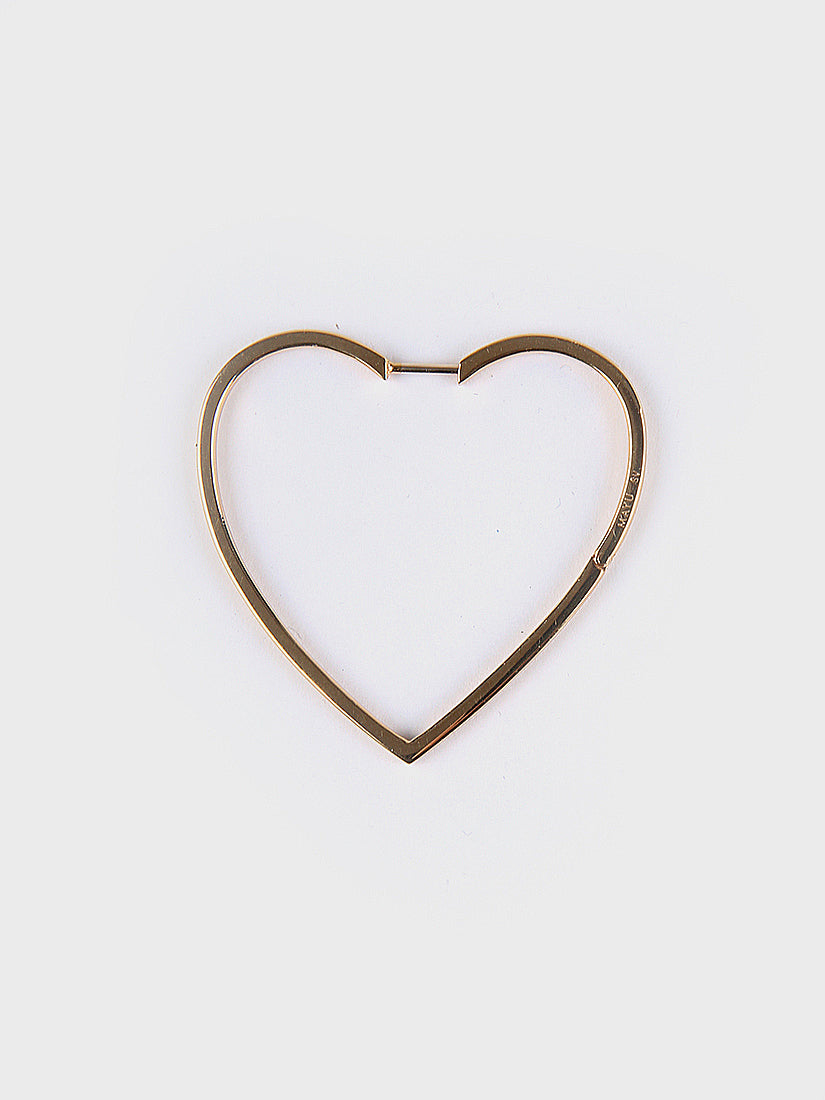 Hoop heart ピアス large / gold (片耳用)