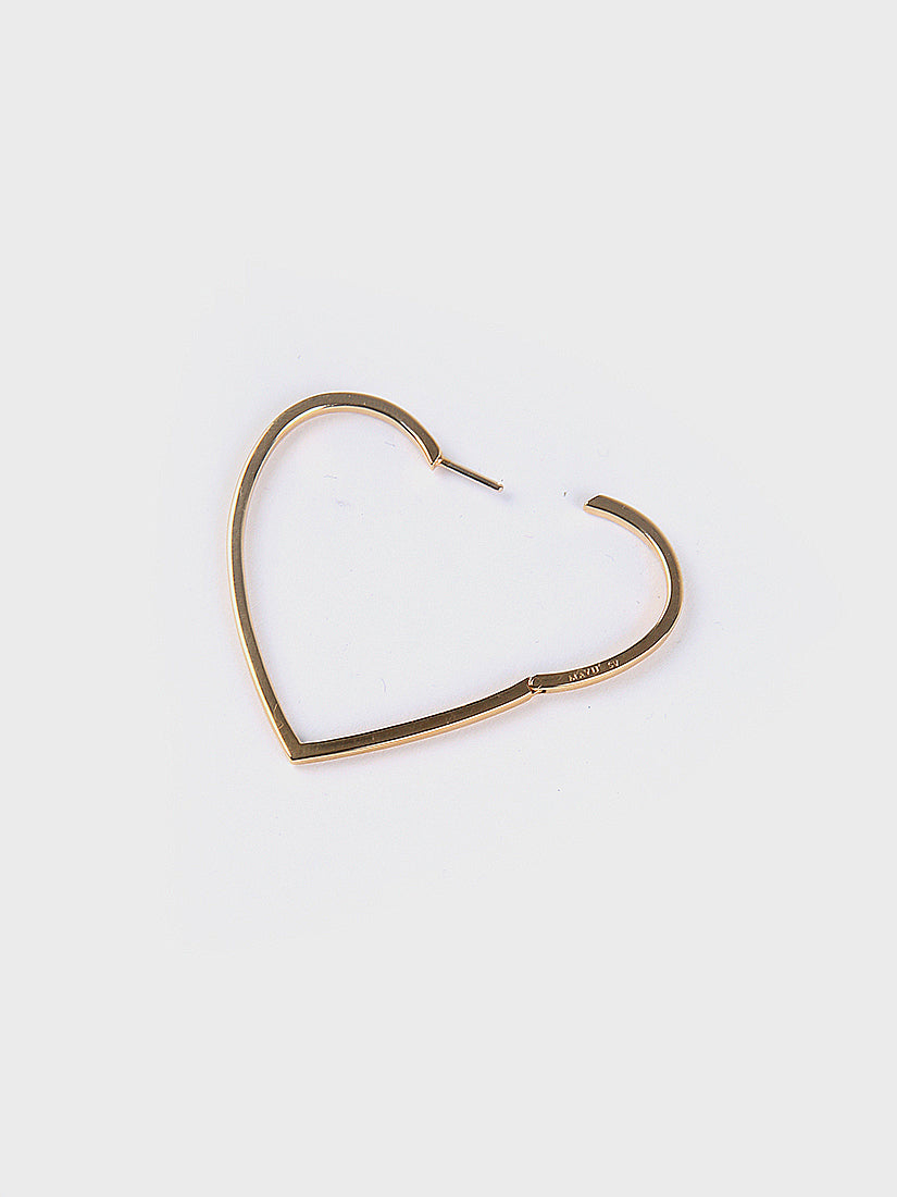 Hoop heart ピアス large / gold (片耳用)