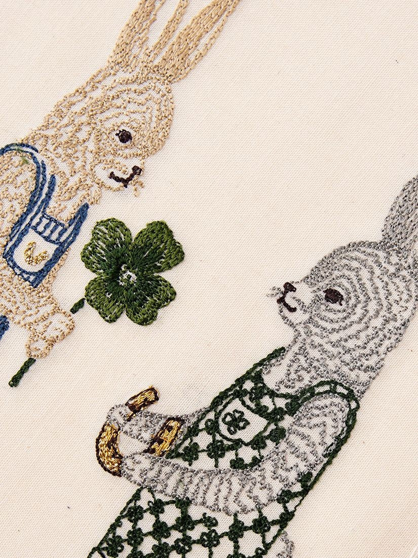 刺繍カード Good Luck Bunnies