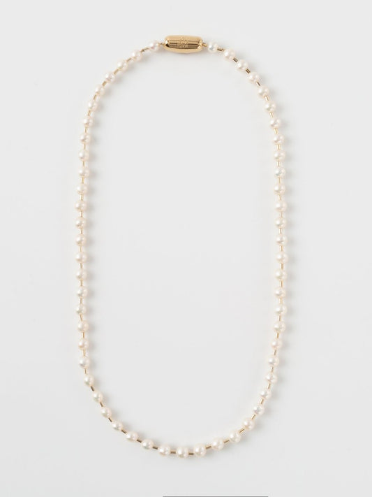 Pearl ball chain ネックレス(43cm)