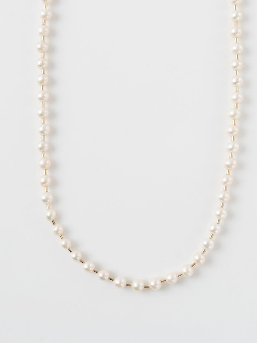 Pearl ball chain ネックレス(43cm)