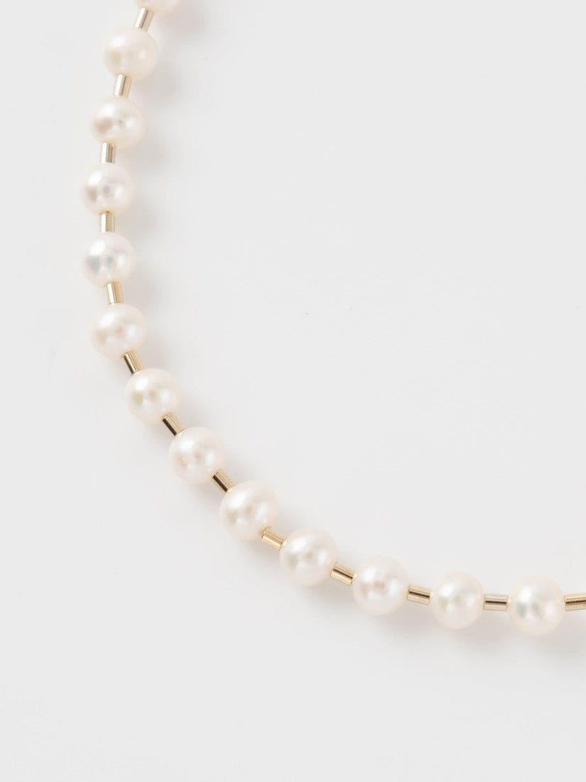 Pearl ball chain ネックレス(43cm)