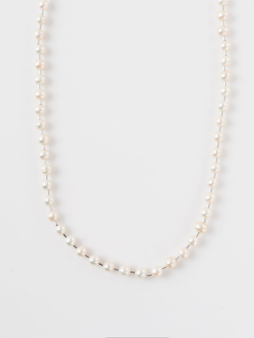 Pearl ball chain ネックレス(43cm)